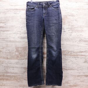 Silver Jeans Suki Surplus Womens Size 28x32 Boot Cut Low Rise Dark Wash Denim